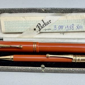 Set Penne stilografica e matita Parker Duofold Red Senior 1938